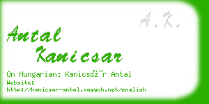 antal kanicsar business card